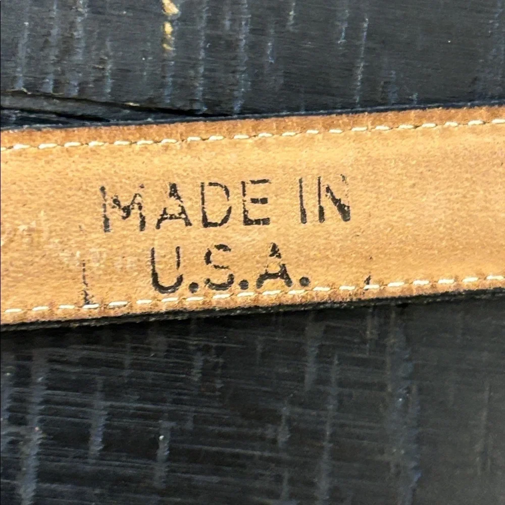 Vintage Anne Klein Olive Green Leather Gold Tone Women’s Belt Size Large